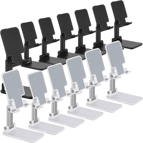 Wonderjune 12 Pcs Cell Phone Stand Desk Table Adjustable Angle Height Phone Stand