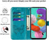 Samsung Galaxy A51 Case Wallet, Butterfly Floral Embossed Leather Flip Cover, Card Holder Slots (Non 5G Version) (Blue)