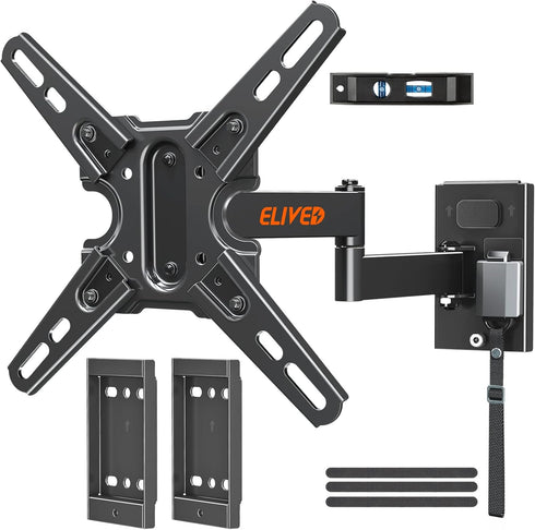 ELIVED Lockable RV TV Mount for 13-43 Inch TVs, Swivel and Tilt for Camper Trailer, Detachable TV Bracket