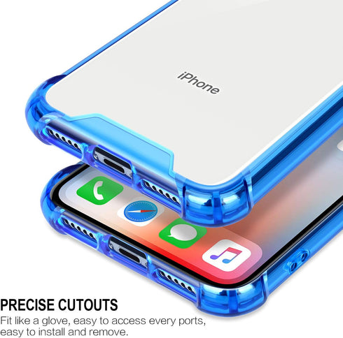 SALAWAT iPhone Xr Case, Clear Slim Anti Scratch Protective Cover with Reinforced Corners - Shockproof TPU Bumper, Blue