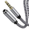 HOOTEK 6FT Headphone Extension Cable: 3.5mm Male to Female Stereo with Microphone, Nylon Braided Aux for iPhone, iPad,