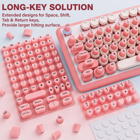 91PCS Udefineit Long Nails Keyboard Stickers, Self-Adhesive Keyboard Bubbles for Long Nails Typing and Gaming