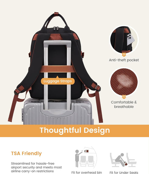 Backpack Backpack Backpack, 15.6Inch LOVEVOOK Laptop for Women - Stylish Work with Large Cup Holder, Waterproof College