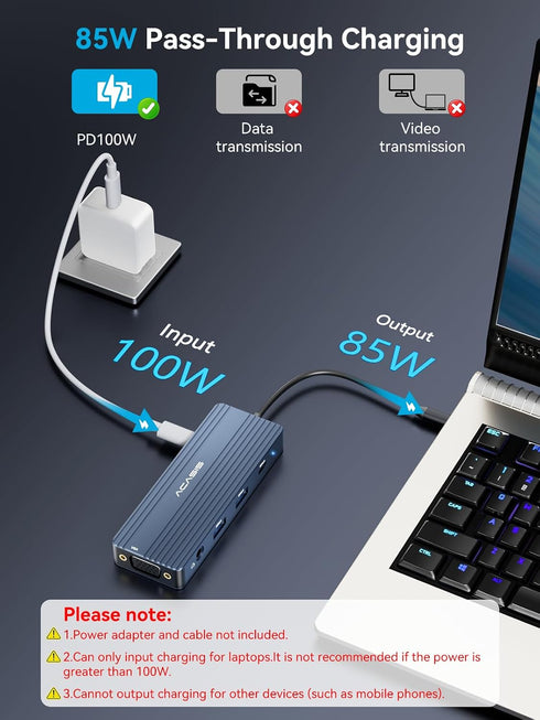 ACASIS Monitors,8-in-1 +2 5G USB-A/C+3.5MM Audio+PD100W, USB C Docking Station Dual Laptop Docking Station with Dual