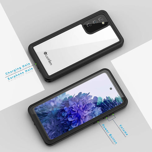 Lanhiem IP68 Waterproof Dustproof Case for Samsung Galaxy S20 FE - Heavy Duty with Built-in Screen Protector