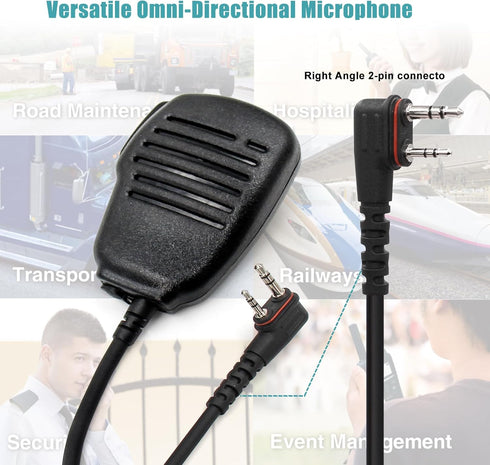 Hm-186ls Small Speaker Microphone, Compatible for Icom ID-31A ID-51A ID-52A, 3.5mm Audio Jack, 2-pin Connector