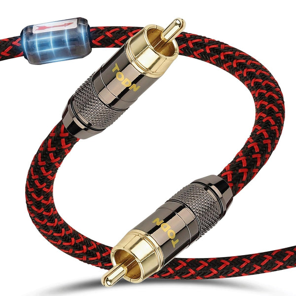 TODN HiFi Digital Coaxial Audio Cable for Audiophile 75-Ohm SPDIF Coax Subwoofer