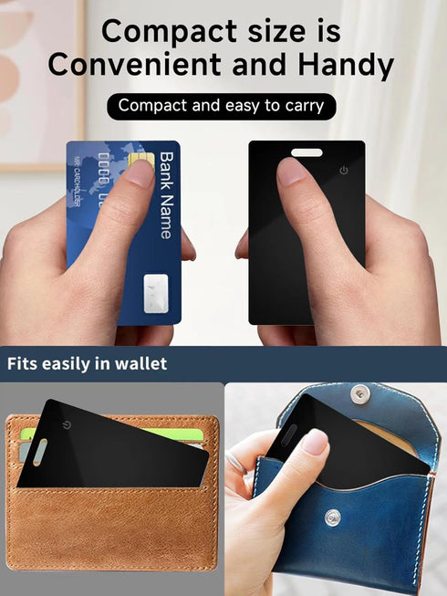 Fumei Wireless Rechargeable Card Locator, Bluetooth Tracker Slim Wallet Finder Compatible with Apple Find My