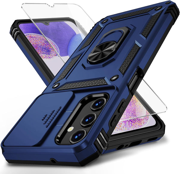 Shop Samsung Galaxy A13 5G Case: Navy Blue Military Grade, Shockproof, Kickstand, Slide Camera Cover & HD Screen