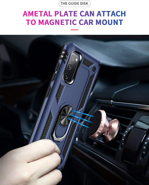 ADDIT Military Grade 15ft Drop Tested Protective Case with Magnetic Car Mount Ring Holder for Samsung Galaxy S20 fe