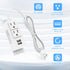 Kungfuking Power Strip with USB, Wall Mountable Surge Protector, 2 AC Outlets & 2 USB Ports, 6.56 FT White