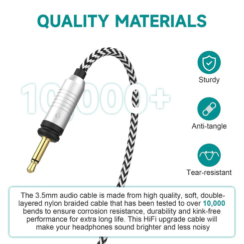 Focal Replacement Audio Cable with 6.35mm Adapter, 4ft Compatible with Focal Elear Elegia Clear Stellia Celestee