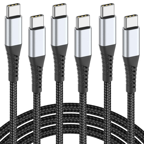 USB C to USB C Cable 3FT, 3-Pack 60W Braided Fast Charging Cord for iPhone 15 Pro Max, Samsung Galaxy S23 S22, Moto LG,