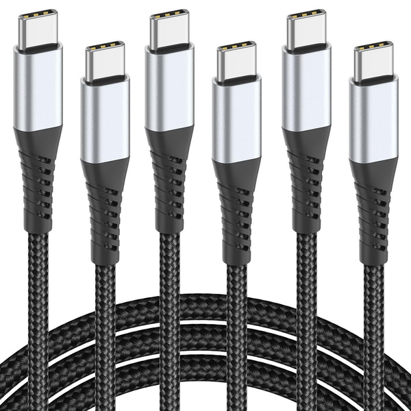 USB C to USB C Cable 3FT, 3-Pack 60W Braided Fast Charging Cord for iPhone 15 Pro Max, Samsung Galaxy S23 S22, Moto LG,