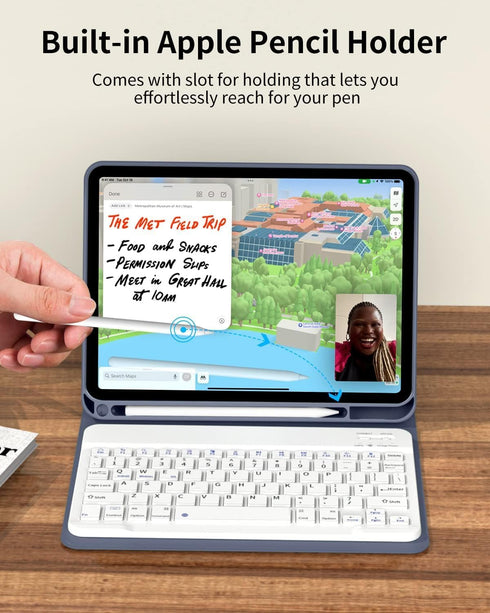 KENKE iPad 10th Generation Case with Keyboard 10.9 inch 2022, Thin & Light Detachable Wireless Bluetooth Keyboard Case,