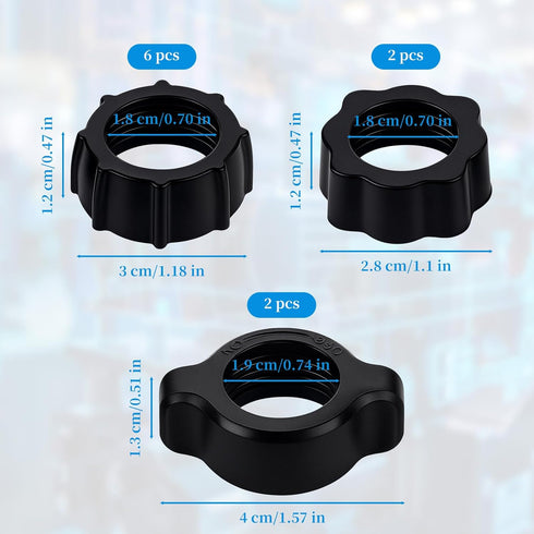 LUSTRIB 10 0.67"/17mm (3 Pcs Tightening Nut for Replacement Car Mount Screw On, Ball Joint Fixed Adapter Ring