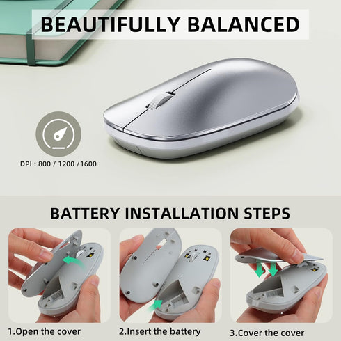 Bluetooth Keyboard and Mouse for Mac, OMOTON Ultra-Slim Combo, Wireless for MacOS, MacBook Pro/Air, iMac, Laptop and PC