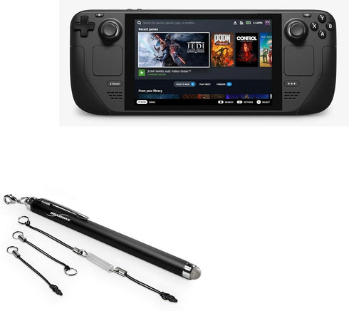 BoxWave EverTouch Capacitive Stylus Pen for Valve Steam Deck - Fiber Tip Jet Black