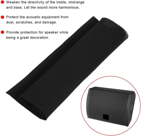 Socobeta Speaker Fabric Grill Cloth, Dustproof Protective Stereo Audio Speaker Mesh Grill Cloth 1.4m x 0.5m (Black)