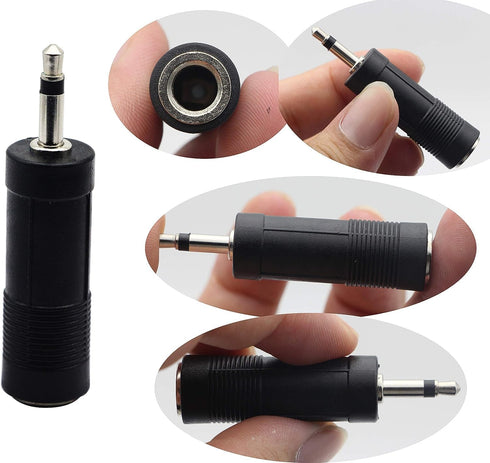 zdyCGTime 3.5mm to 6.35mm Adapter Mono Audio Male to Female Mic Plug Converter (5 Packs)