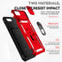 SunStory iPhone 8/7/6 Plus Case with HD Screen Protector, Slide Camera Cover & Kickstand, Military-Grade, Red