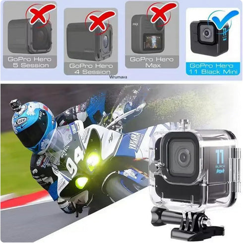 Waterproof Case for GoPro Hero 11 Black Mini, Underwater Diving Case for 45M Depth