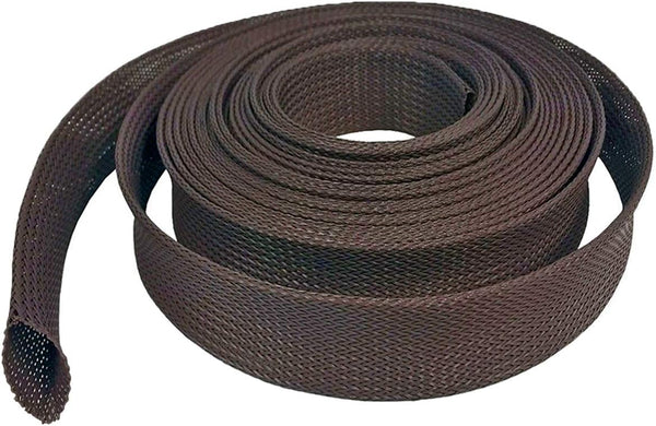 Electriduct 1/4" Chewing Resistant Braided Sleeving, Flexible Expandable Wrap for Hose Wire Protection - 25 Feet