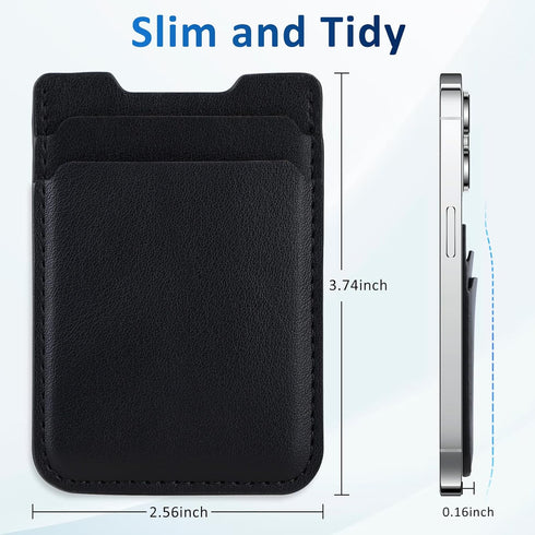 Phone Wallet Stick on, 2Pack Phone Card Holder for Back of Phone Case, Leather Credit Card Holder for iPhone, Android