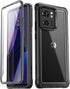 Poetic Guardian Case for Motorola Moto Edge 2023, Black/Clear, Full Body Hybrid, 20FT Mil-Grade Drop Tested, Screen
