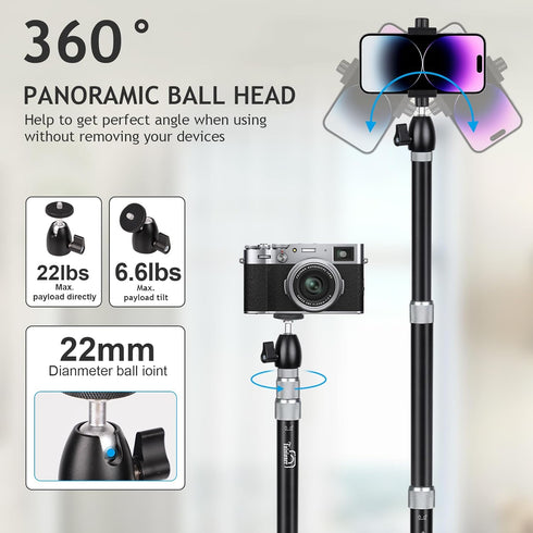 TsOnaRegion 360 15.7-35.4 Inch Camera Desk Mount Heavy Duty Aluminum Alloy with Ball Head - Adjustable Table Clamp