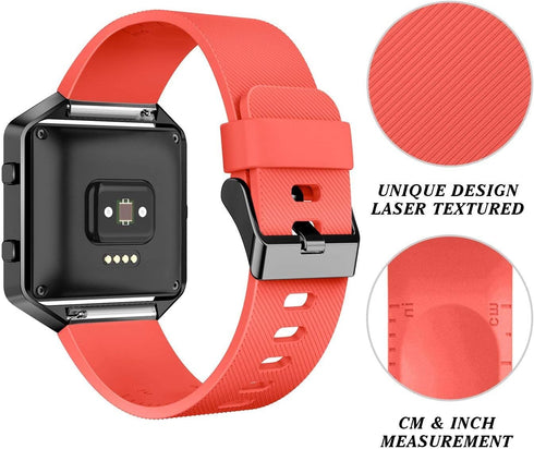 LEEFOX Compatible Blaze Bands with Frame, Sport Silicone Replacement Strap for Blaze Smart Fitness Watch - 10Pack