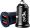 Dual USB-A 36W Compact Metal Fast Car Charger with QC 3.0 for iPhone and Samsung Galaxy