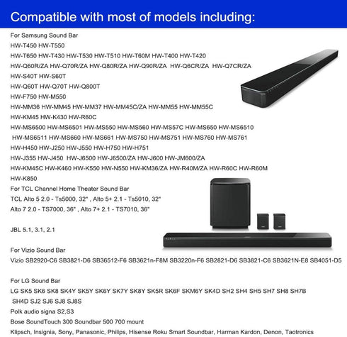 Suixing Sound Bar Mounts Universal Wall Mount Kit for Most Soundbars with Hardware Kit