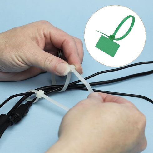 MECCANIXITY 250pcs 4 Inch Marker Cable Zip Ties, Self-Locking Nylon Wraps for Indoor and Outdoor Use, Green