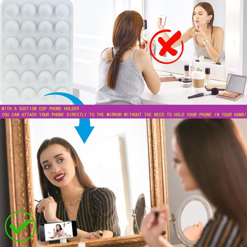 Suction Phone Case Mount for iPhone and Android, Hands-Free Mobile Holder for Mirrors and Flat Surfaces