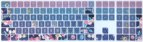 Silicone Keyboard Cover for Apple iMac Magic Keyboard MQ052LL/A, Cute Print Keyboard Skin, US Layout, Red Flower