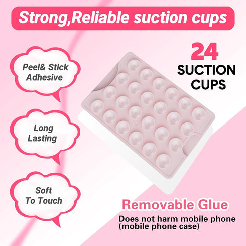Silicone Suction Phone Case Mount, Non Slip Suction Cup Phone Mount, Hands-Free Phone Accessories Holder for Selfies