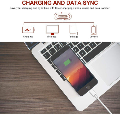 sharllen 5 Pack iPhone Charger Cable 6FT USB Fast Charging Syncing Cords for iPhone 14/13/12/11/XS/Max/XR/X