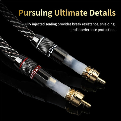 3.28ft 3.5mm,15 AWG,4N Stereo(3.28ft/1m) Audiophile HiFi Audio RCA Cables-RCA to OFC Core,Gold-Plated Plug,with Nylon
