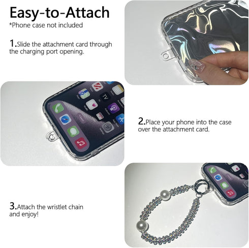 MGQILING Diamond Phone Charm with Tether Tab, Luxury Bling Diamond Pearl Glitter Wrist Strap, Anti-loss Lanyard for