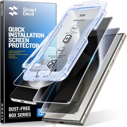 SMARTDEVIL 2 Pack for Samsung Galaxy S24 Ultra Privacy Screen Protector,Anti-Spy Tempered