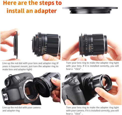 K&F Concept M42 to EOS Adapter, Updated Lens Mount Adapter for M42 Mount Lens to Canon EOS EF EF-S Cameras