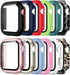 Pocoukate 12 Pack Case 40mm with Tempered Glass Screen Protector, Hard PC Compatible with Apple Watch Series SE/6/5/4