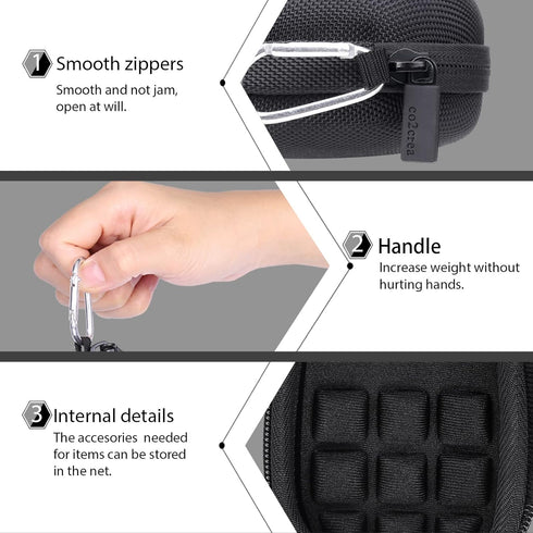 co2CREA Hard Case for Logitech MX Anywhere 3S, 3, 2S, Compact Performance Mouse (Graphite Case)