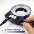 Light Microscope LED Ring Illuminator, Adjustable 64 LEDs Ring Light for Monocular, Binocular, Trinocular Lab