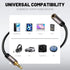 4ft 3.5mm Extension Cable (2 Pack) - Male to Female Stereo, Gold Plated, OFC Core, Hi-Fi Sound, Black with 5 Cable Ties.