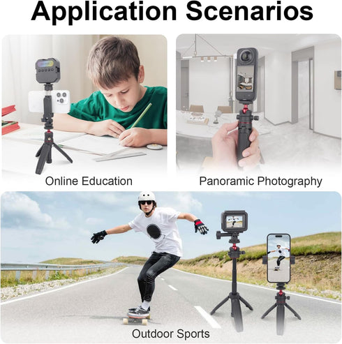 Mechrig 360 Shoe/3-Section (SY028) Extendable Mini Tripod Selfie Stick Kits, Vlogging Tripod Camera Handheld with Ball