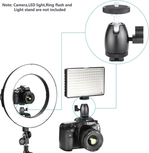 Neewer Mini Tripod Ball Head Mount with Phone Holder, Compatible with Compact DSLR Camera, Load Up to 4.4 lbs