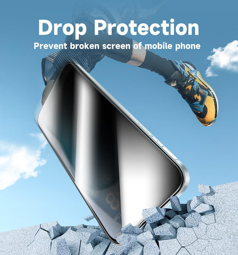 MAGIC JOHN Privacy Glass Screen Protector for iPhone 15 (6.1") - 2 Pack, Easy Bubble-Free Installation, Auto