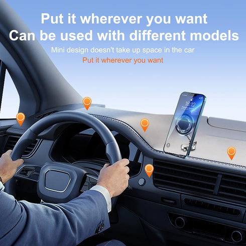 Magnetic Car Phone Holder for MagSafe, 360° Adjustable Magnetic Mount, Compact Design for iPhone 14 13 12 Pro Max Plus